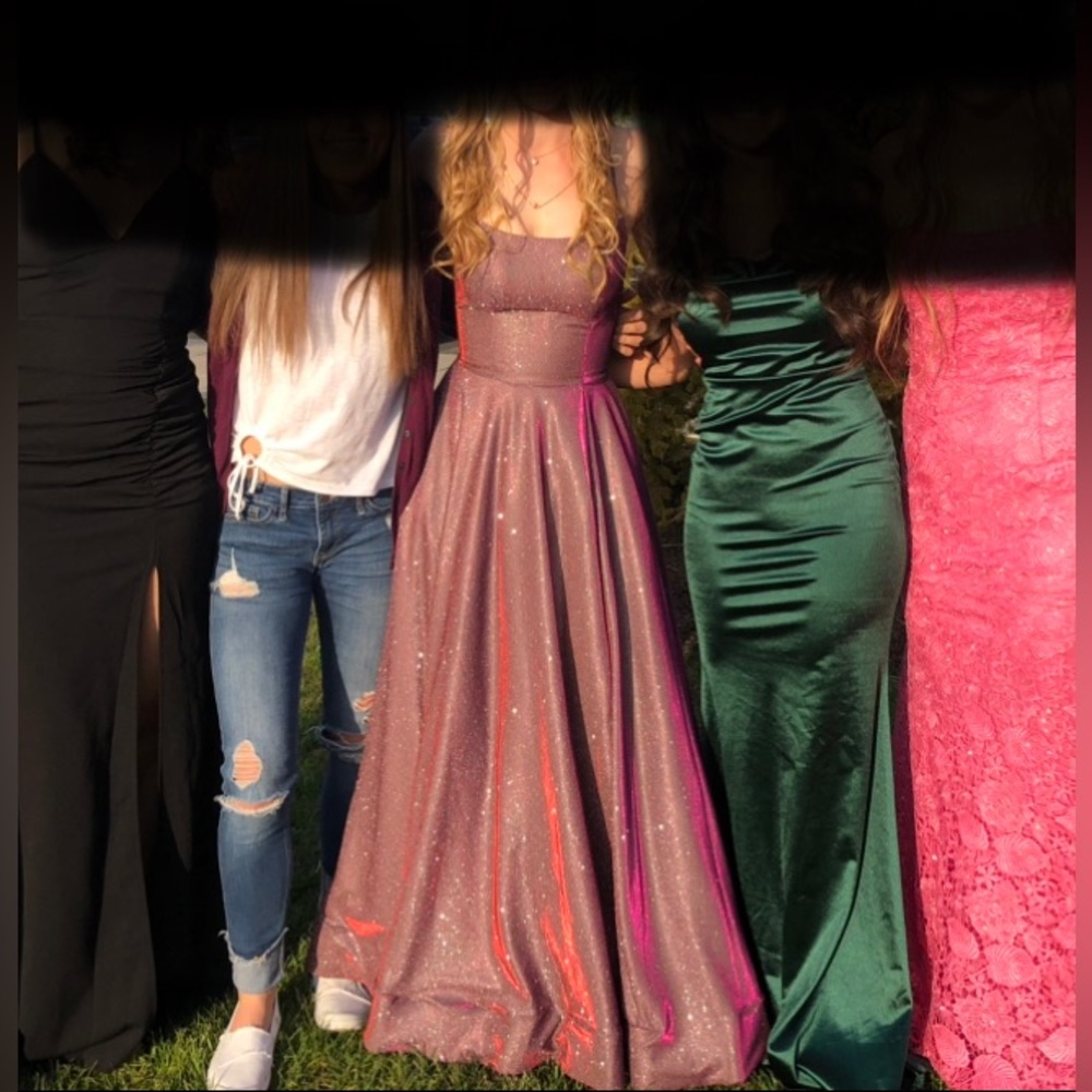 Fuchsia Pink Prom Dress - Picture 2 of 4
